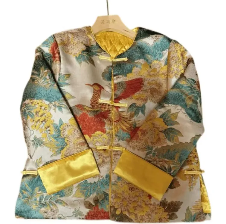 新中式中国风秋冬款加棉外套复古双层时尚潮气质百搭夹棉棉服女士