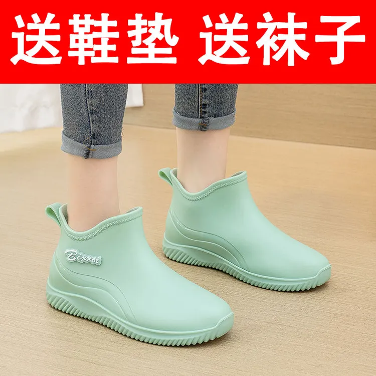 时尚雨鞋女男秋防滑低帮水鞋水靴短筒雨靴学生厨房水鞋女款防滑
