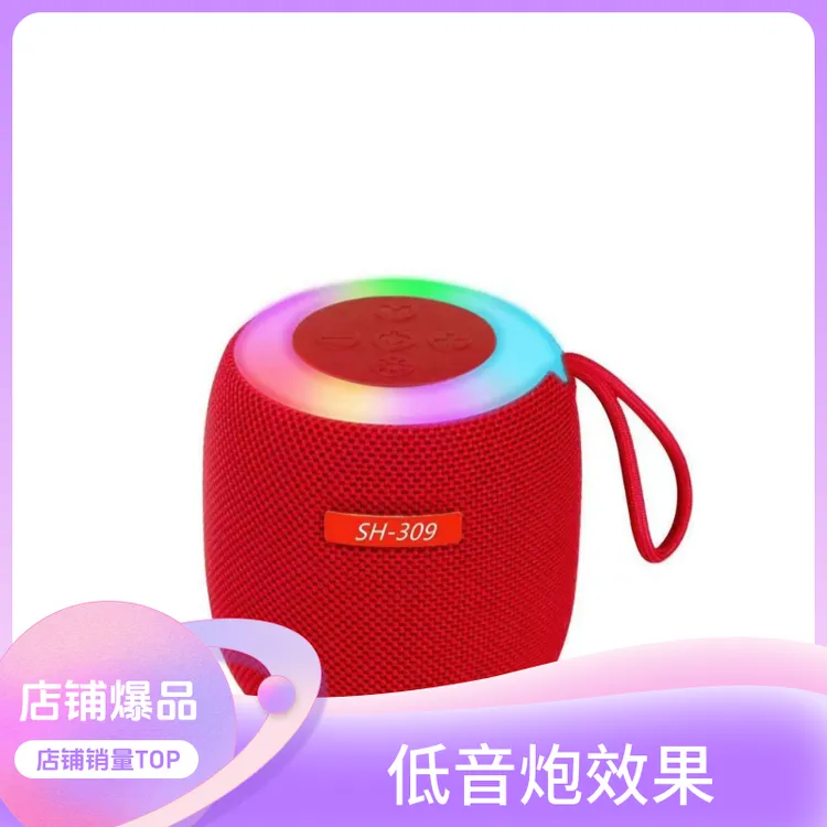 威格威新品309科目三舞蹈音箱七彩R夜灯户外携带式迷你布艺低音炮