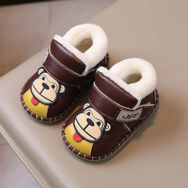 宝宝鞋子学步鞋婴儿棉鞋加绒加厚冬季软底女防滑1-3岁男童雪地靴0