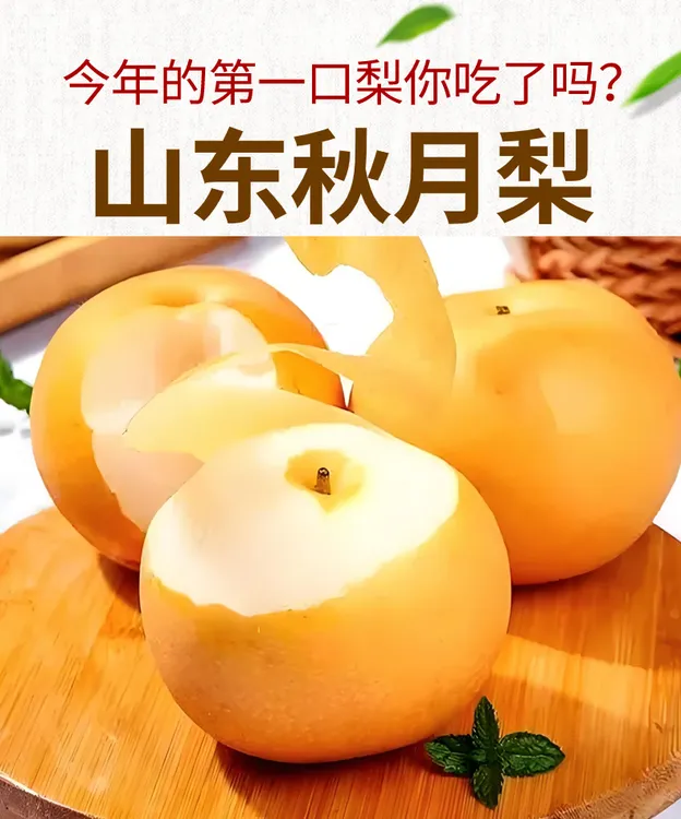 正宗山东秋月梨~冰糖梨超甜多汁果肉细腻无渣皮薄清脆新鲜水果