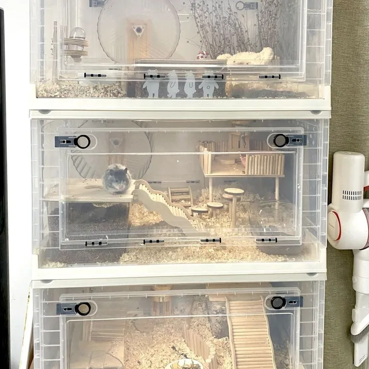 亚克力仓鼠笼子金丝熊宠物可折叠透明饲养箱