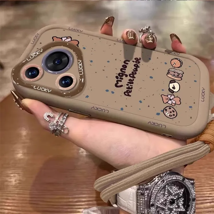 【进口硅胶】适用华为pura80pro手机壳棕色小动物彩绘mate60pro全包