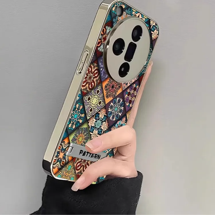 适用OPPOFindx8手机壳复古美式装饰Findx7Ultra新款小羊皮支架X6