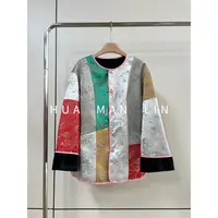 【花滿林】圆领撞色辑边双面穿卷袖阔版外套82447