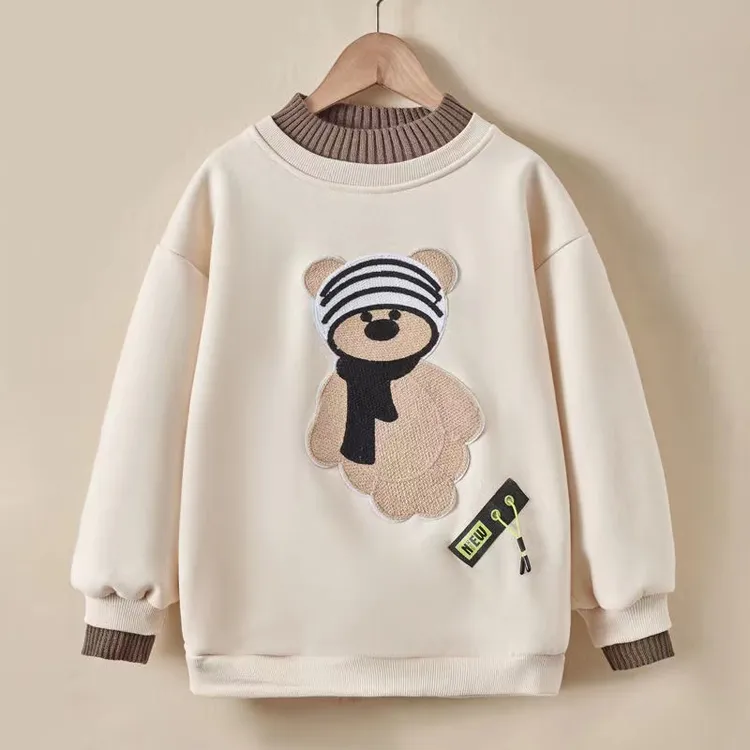 女童秋冬保暖卫衣中大童长袖打底衫女生加绒加厚半高领外穿上衣潮