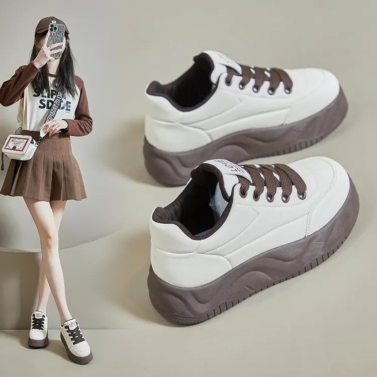 女鞋2025秋季新款休闲厚底小白鞋韩版学生松糕百搭秋冬运动老爹鞋