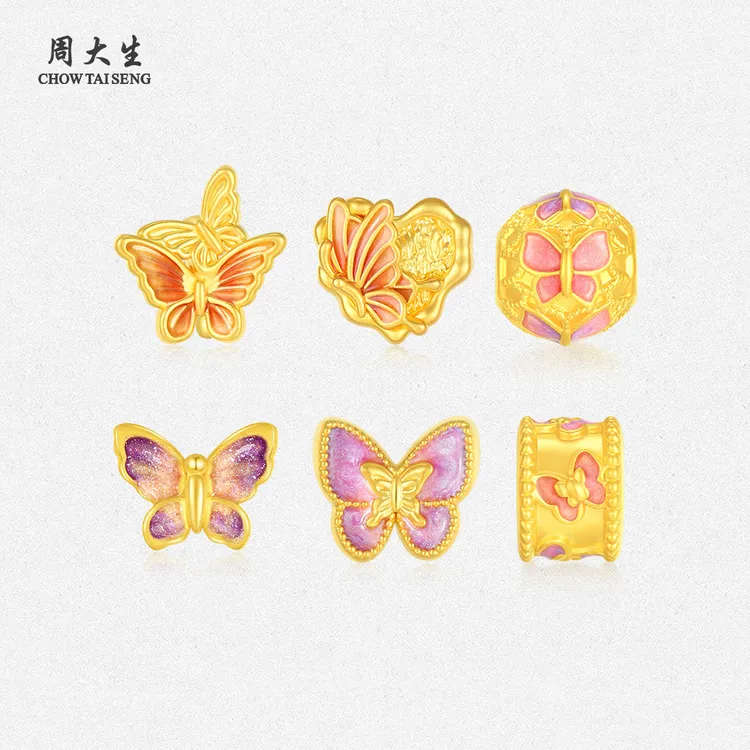 【周大生】足金九紫离火蝴蝶转运珠First荧光珐琅@Y0GC1864