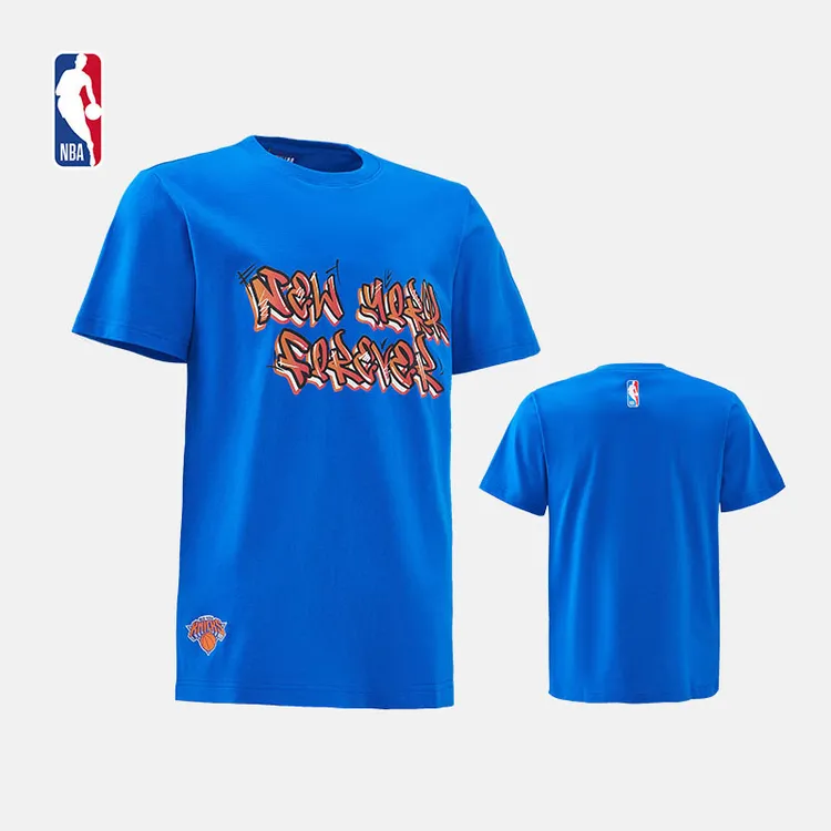 NBA SLOGAN系列/时尚潮流宽松圆领T恤-尼克斯运动休闲透气夏季