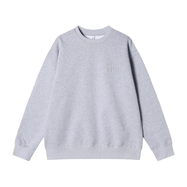 WY484秋冬季时尚个性纯色立体字母圆领套头卫衣休闲百搭运动上衣