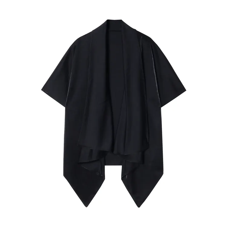 T1025夏季设计款纯色堆领男士上衣百搭潮流街头短袖美式新款T恤