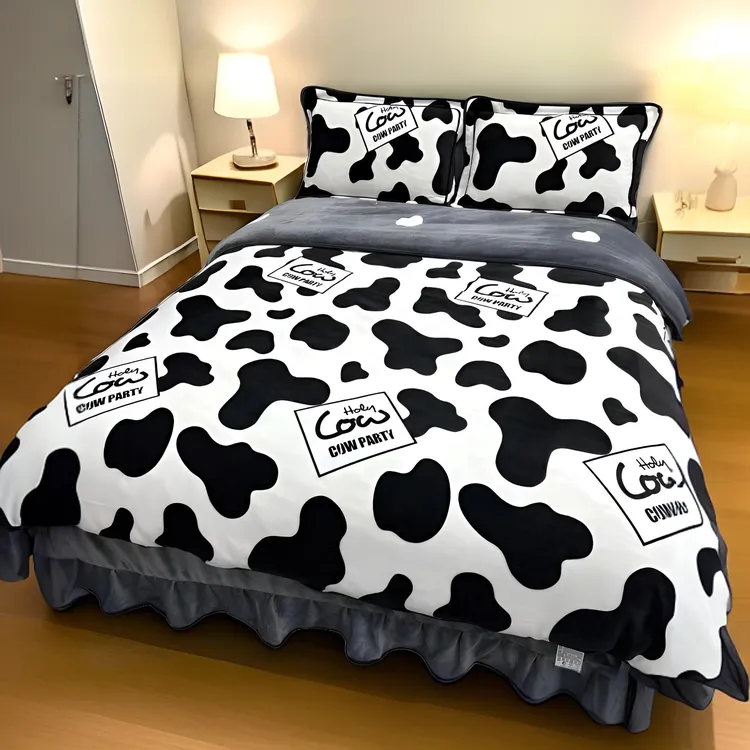 秋冬牛奶绒单人加厚加绒学生宿舍三件套儿童床双面绒被套绒床单