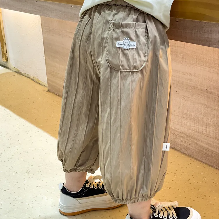 【C魅专属】洋气休闲灯笼裤秋季儿童阔腿裤男女童薄款九分裤宝6018