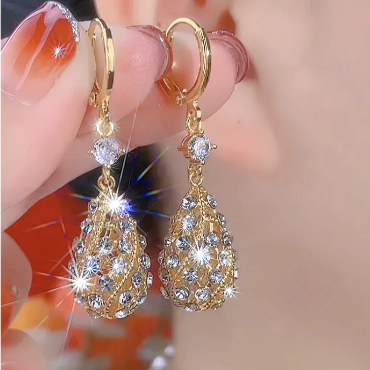 铜合金合成锆石耳饰 【26号】高级新款流星锤时尚百搭气质优雅耳环