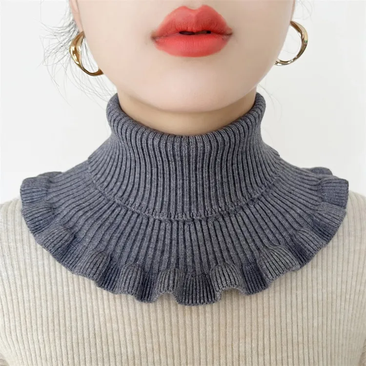 假领子新款套头两用成人围脖保暖针织假领子脖套女防寒高级感领圈