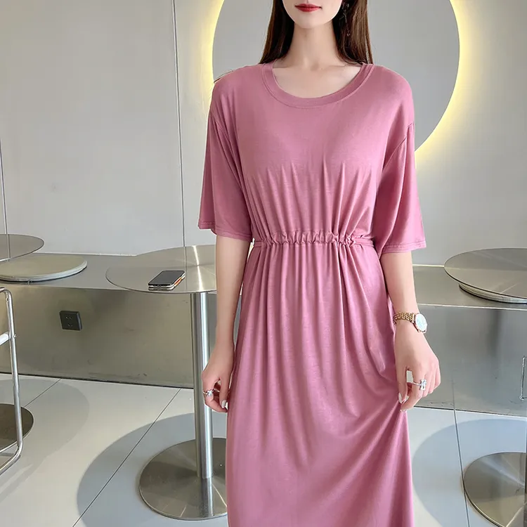 夏季新品2025夏款女休闲抽绳长裙