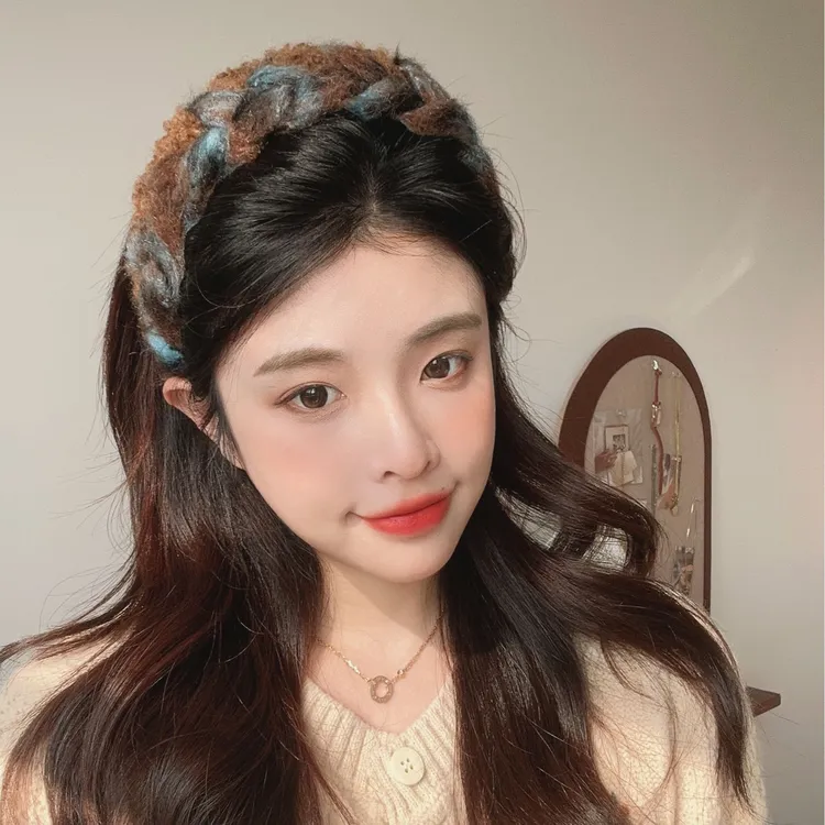 尚倪原创设计师款秋冬编织气质网红百搭小香风六股辫简约法式发箍