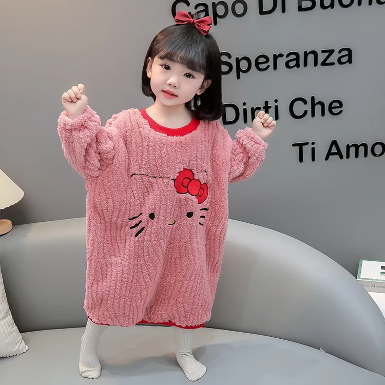 法兰绒睡袋儿童防踢被珊瑚绒加厚婴儿睡袍宝宝浴袍秋冬款睡裙睡衣