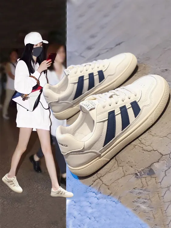德训鞋女2025新款爆款真皮百搭透气软底运动鞋平底学生春秋小白鞋