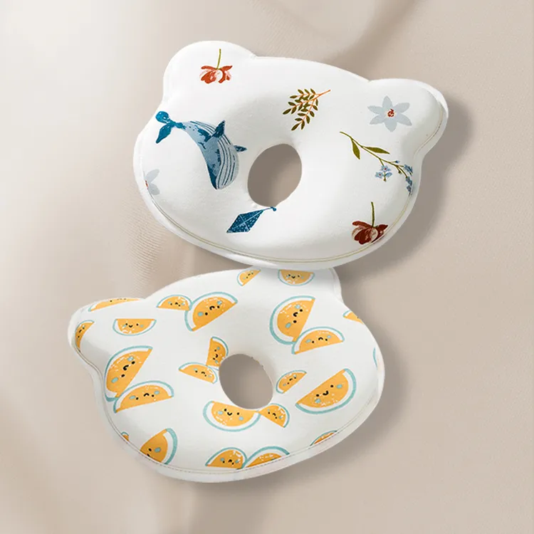 婴儿枕头0-1岁3-6个月矫正防偏头新生儿透气可水洗机洗宝宝定型枕