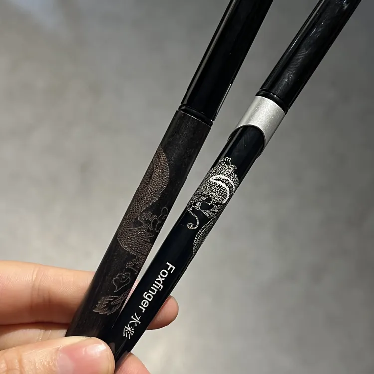 FOXFINGER指匠豆汤 龙纹雕刻貂毛美甲水彩笔檀木铜管