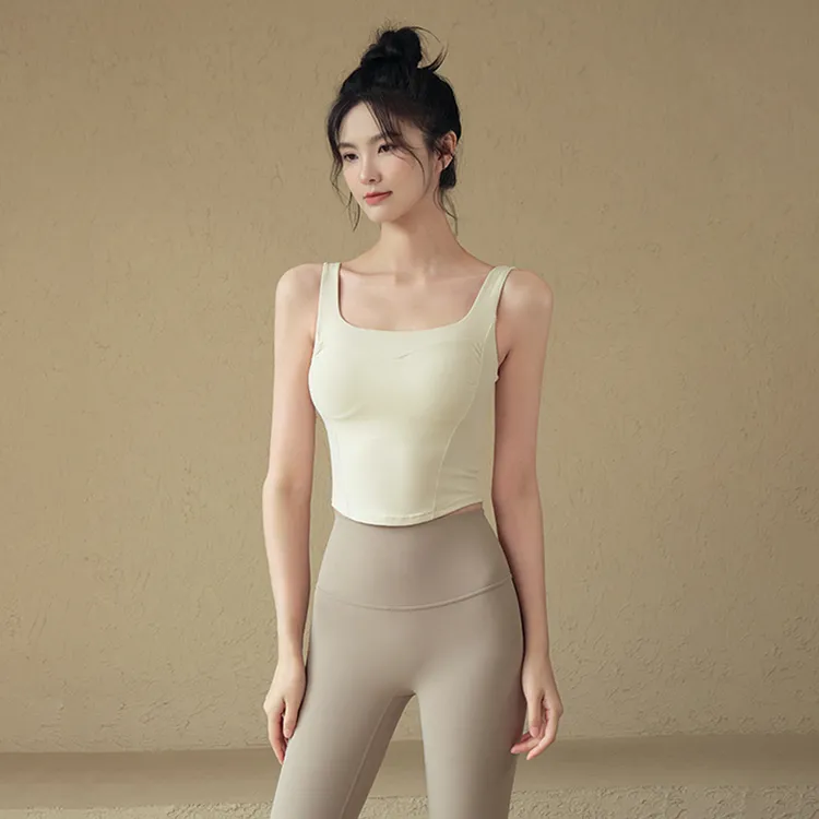 运动内衣女美背收腰瑜伽服背心一体式跑步防震外穿健身文胸bra
