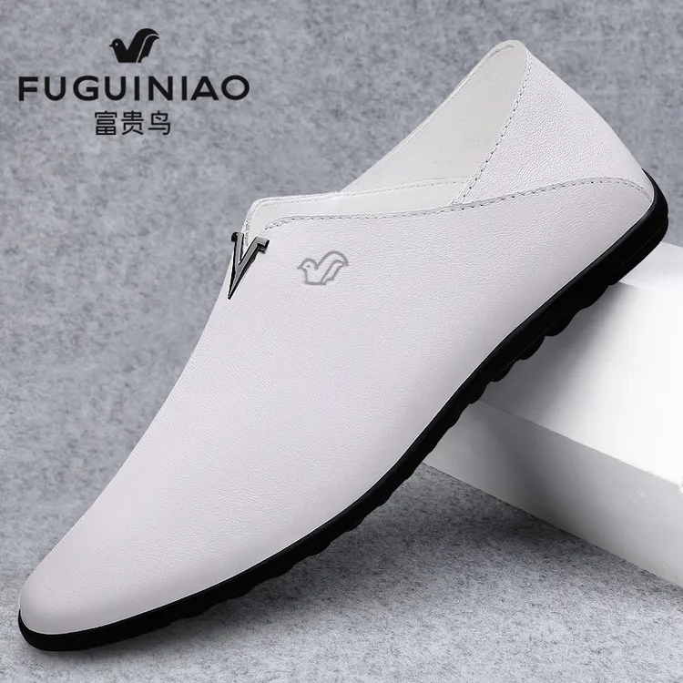 富贵鸟皮鞋男软底透气简约休闲鞋时尚百搭一脚蹬通勤韩版潮流男鞋
