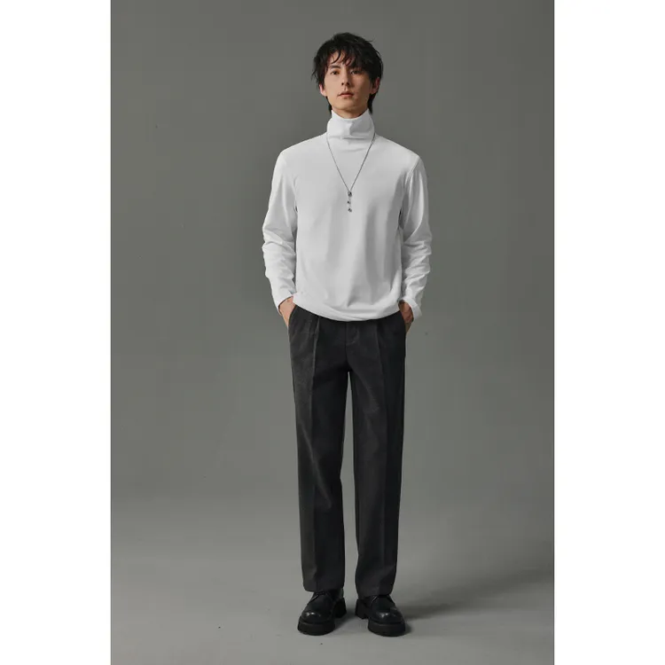 【秋冬雅痞绅士】新款高领长袖打底衫男士轻熟百搭黑白灰贵气内搭12