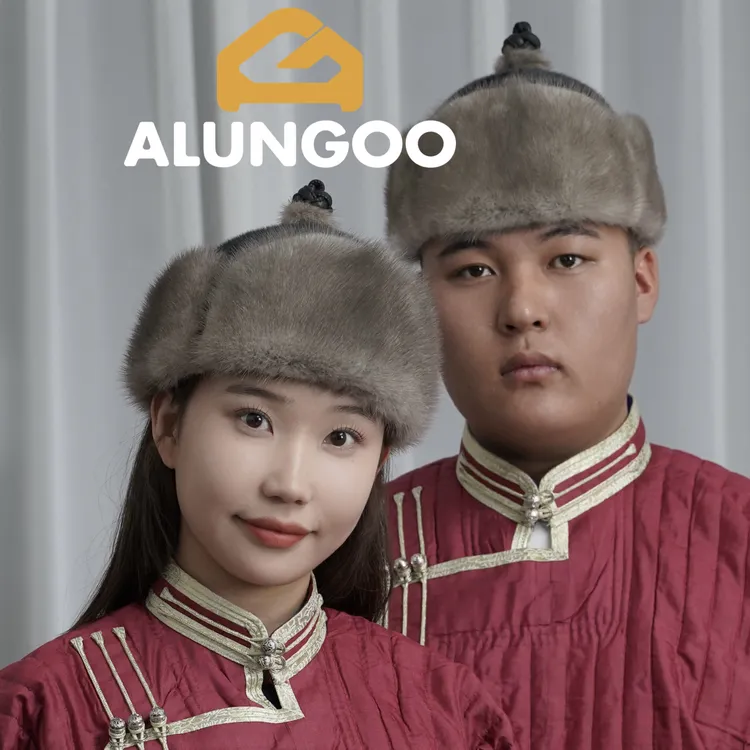 【秀气四面新款】男女同款水貂海豹皮四面蒙古帽子搭配蒙古袍