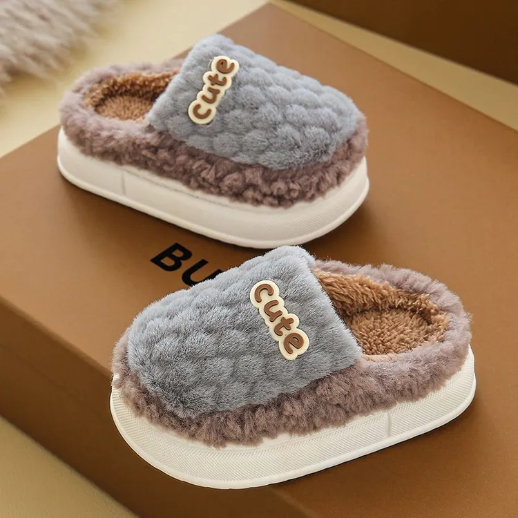儿童棉拖鞋卡通可爱男女童室内防滑大中小童秋冬保暖软底宝宝棉鞋