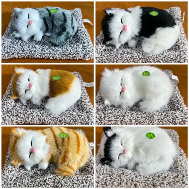 仿真猫咪会叫净化空气竹炭猫生日礼物摆件汽车摆件仿真动物玩偶猫