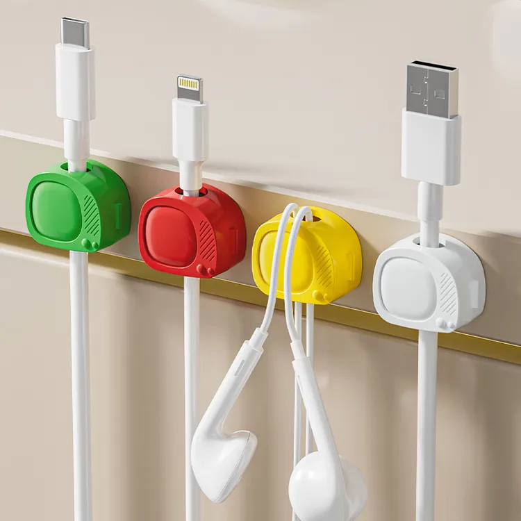 多彩理线器家用免打孔桌面充电线固定理线器免打孔收纳绕线器线夹