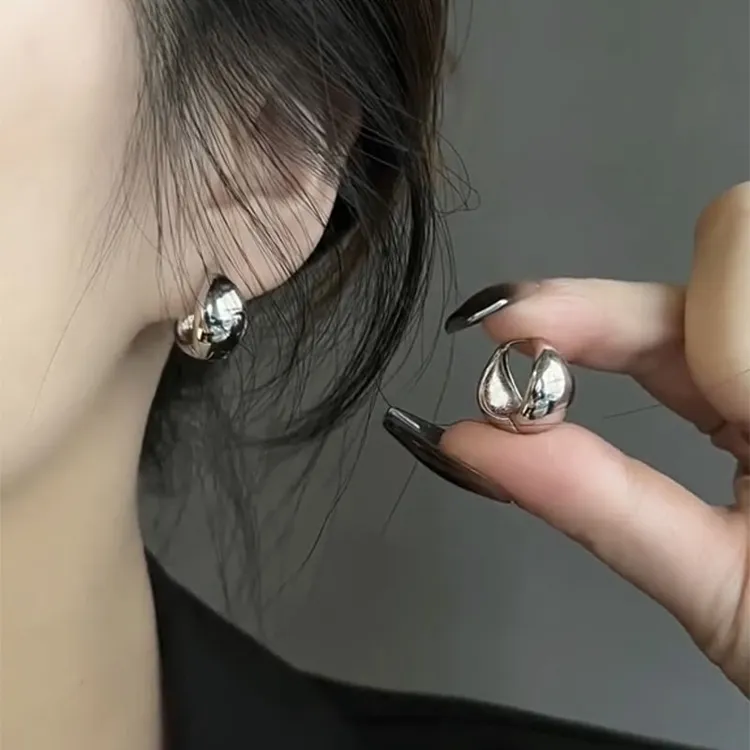 铜合金耳饰 极简个性冷淡风高级感小众设计感耳环耳扣百搭气质女