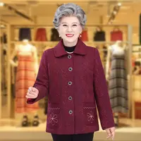 B130老年人女外套奶奶装新款60岁70老太太秋装妈妈80岁长袖衣服