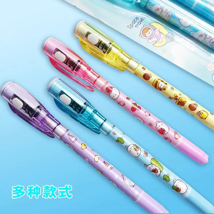 隐形荧光笔魔术笔带紫外线手电筒可秘密写字发光灯照笔双头荧光笔