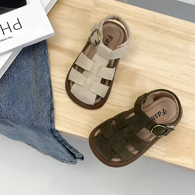 2024夏季新款磨砂潮流儿童凉鞋男女童百搭时尚沙滩鞋小童软底凉鞋