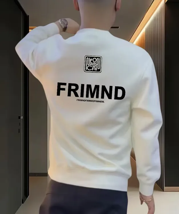 秋冬新款时尚潮流男士百搭印花卫衣加厚修身弹力圆领男上衣