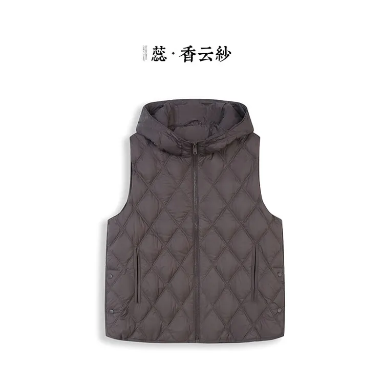 Downplus安心羽绒波兰·科鲁达90白鹅绒羽绒服保暖轻薄连帽马甲