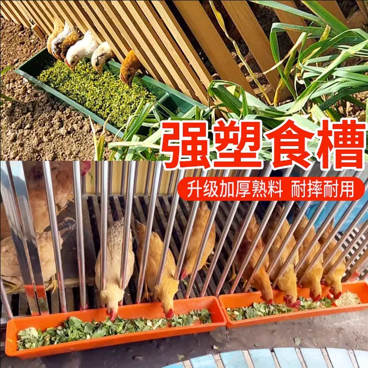 喂鸡食槽干湿料槽防撒长方形家禽养殖设备养鸡鸭鹅鸽子神器饮水槽