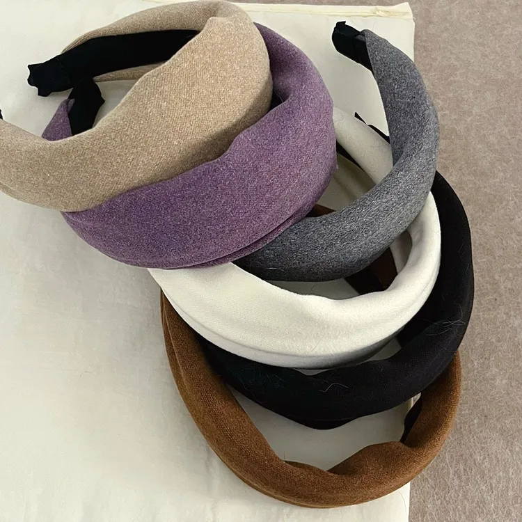 紫色绒面!软糯糯的针织宽边秋冬发箍发卡超宽发带发卡头饰发饰女