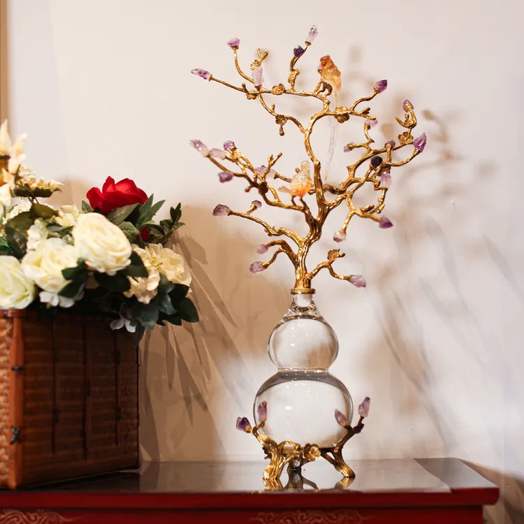 【本尼家】水晶葫芦装饰客厅家居福禄吉祥中式葫芦装饰玄关摆件 