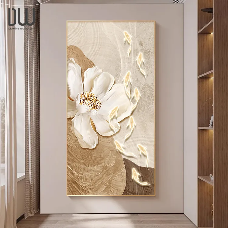 【奶油九鱼】玄关装饰画新中式客厅入户挂画轻奢高级感走廊过道壁