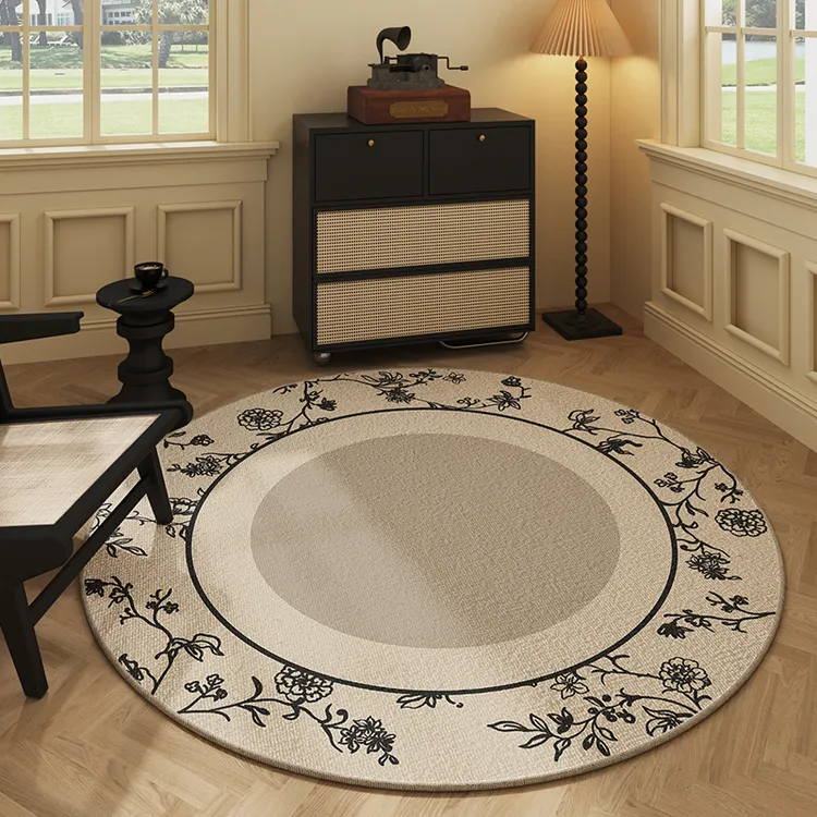 会客厅迎宾圈绒脚垫 圆形大尺寸书房阳台摇椅耐脏比利时圈绒地毯