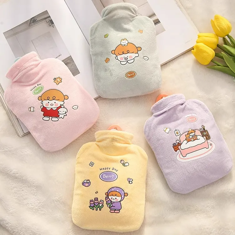 注水热水袋可爱毛绒暖手宝加厚防爆暖手袋学生热敷肚子暖水袋冬季