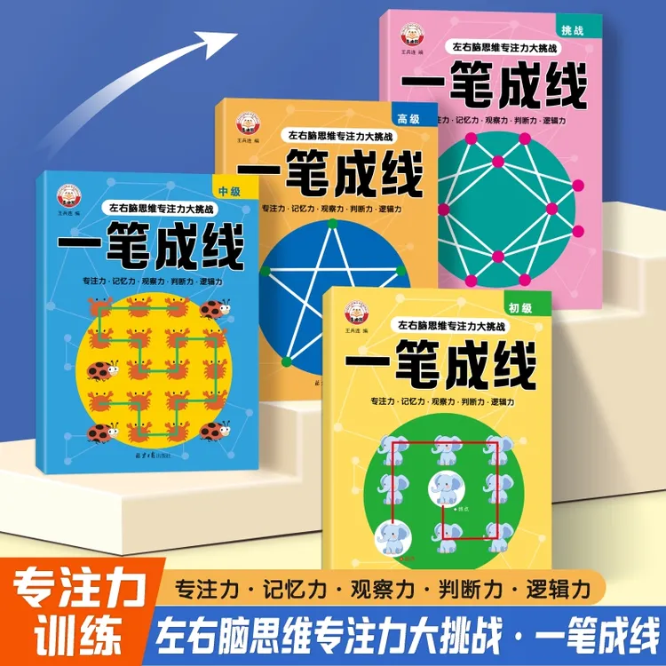 6-12岁儿童全脑思维一笔成线专注力逻辑思维训练智力开发数感启蒙