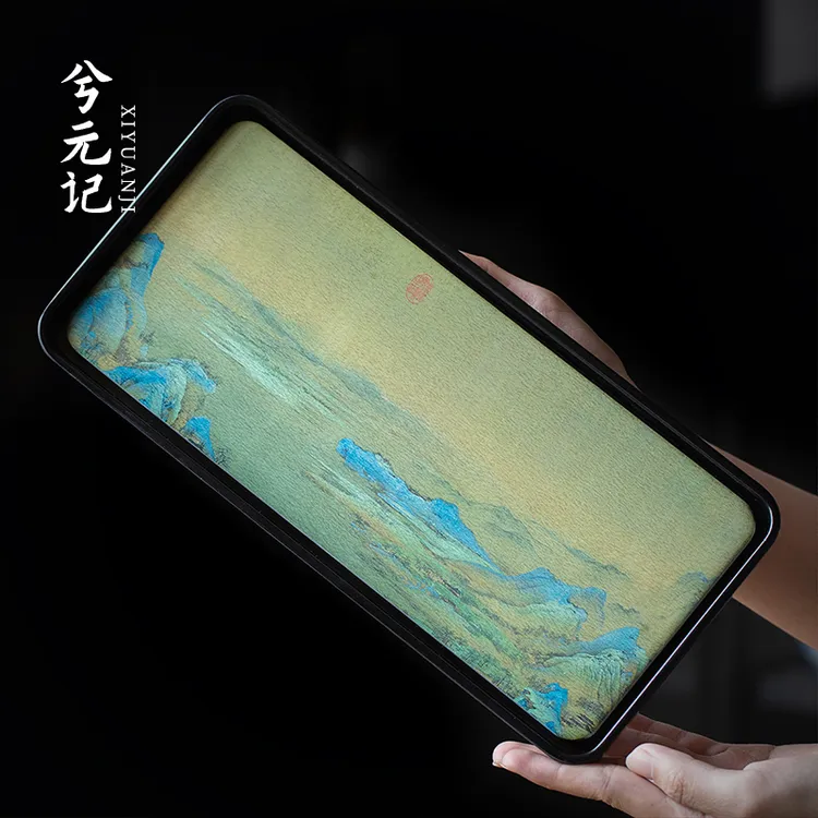 兮元记密胺茶盘家用国风小型茶托盘壶承速干吸水干泡台茶具零配件