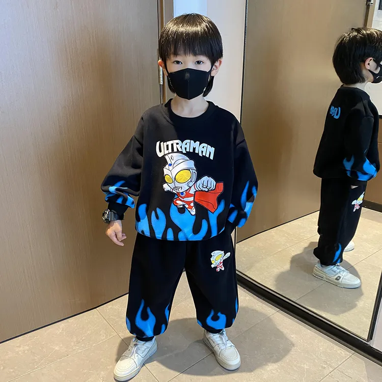 奥特曼ip联名款儿童春秋套装洋气韩版男童秋季帅气炸街加绒衣服