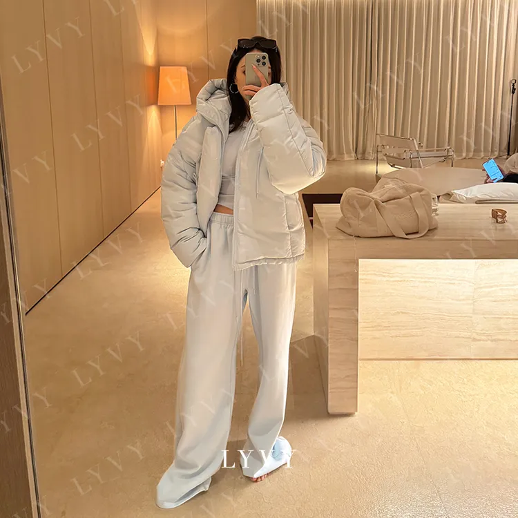 【baby蓝阔腿裤】袁伶嫣同款baby蓝休闲百搭阔腿裤加绒宽松纯色潮流