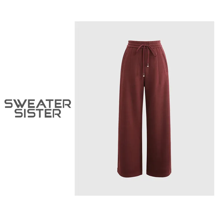 【香蕉裤】551-143复古松紧腰垂坠感显瘦直筒休闲裤女