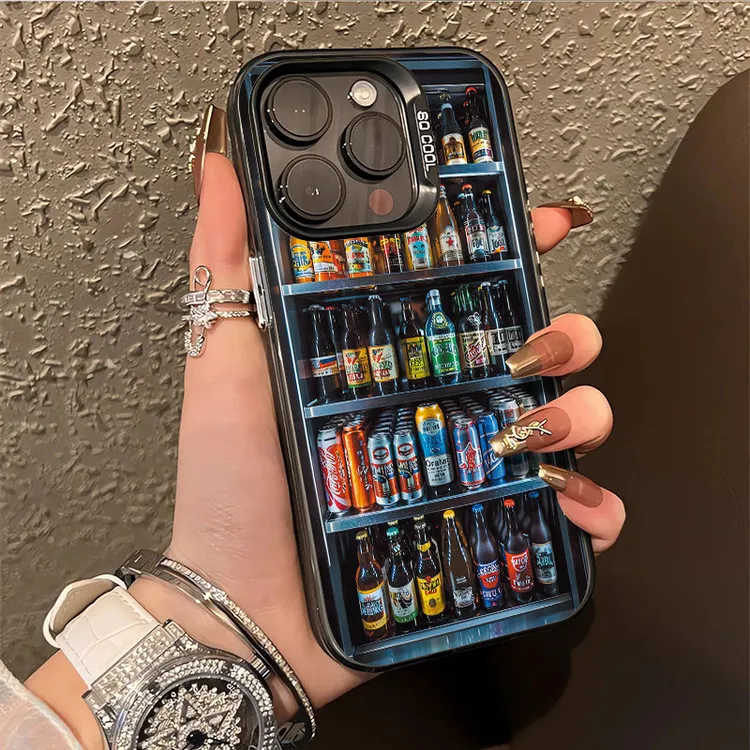 创意饮料机适用苹果16/15promax手机壳iphone14全包13防摔12软11p